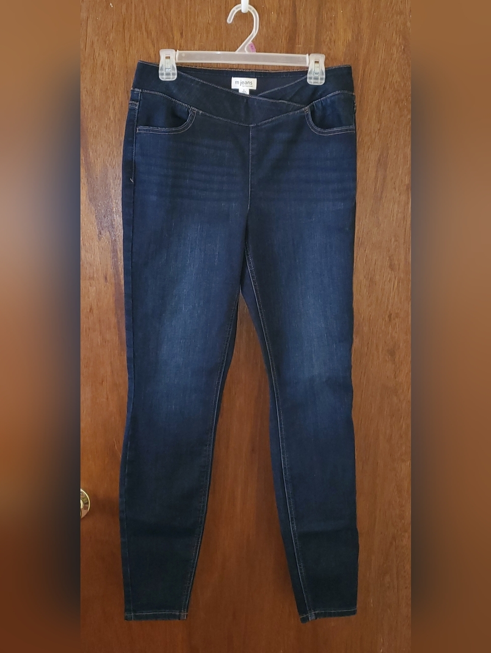 M Jeans Maurices Dark Wash V-Front High Rise Super Skinny Sz Medium